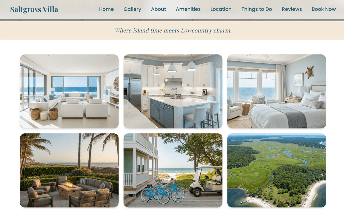 Saltgrass Villa photo gallery — Where island time meets Lowcountry charm