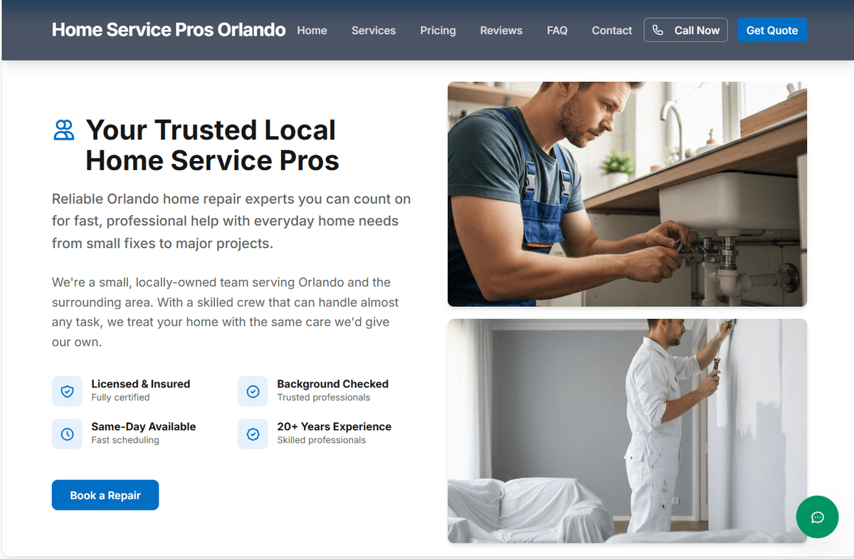 Contractor credentials and booking — licensing and experience with direct repair booking